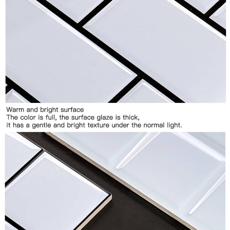 Wall tile size 300x600mm code N360600-7Y glossy white surface