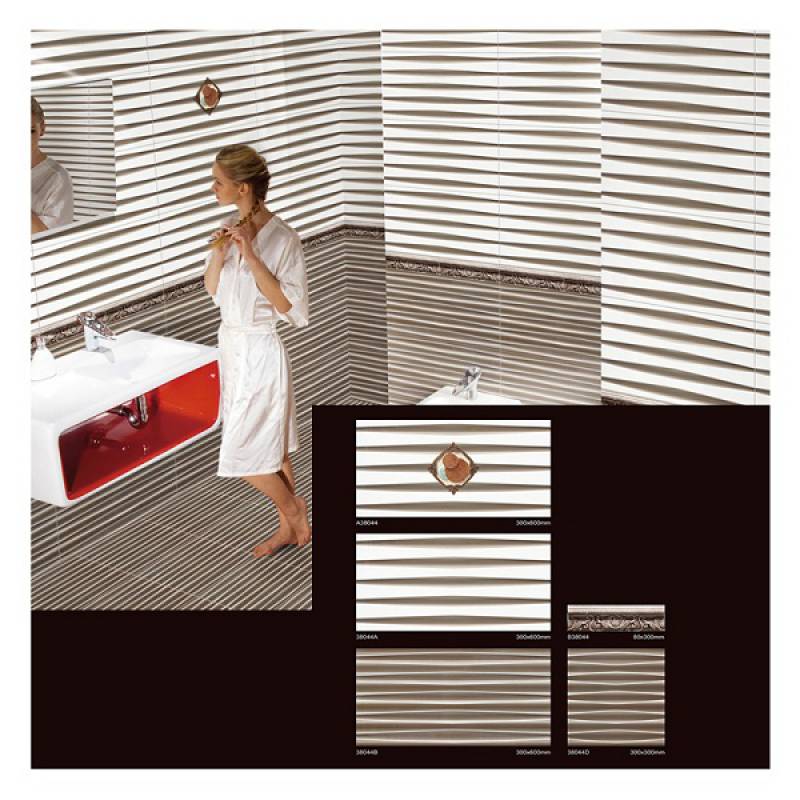European style glossy wall tiles 300x800m with colorful stripes