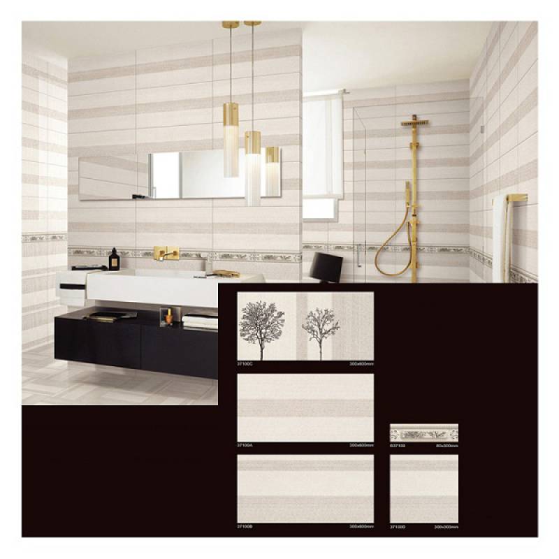 European style glossy wall tiles 300x800m with colorful stripes