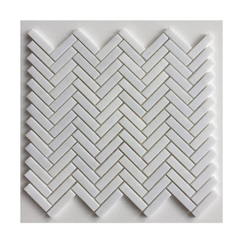 Herringbone mosaic tile 255x280mm white