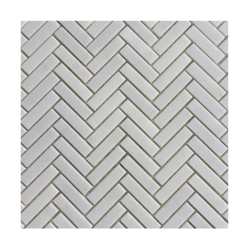 Herringbone mosaic tile 255x280mm white