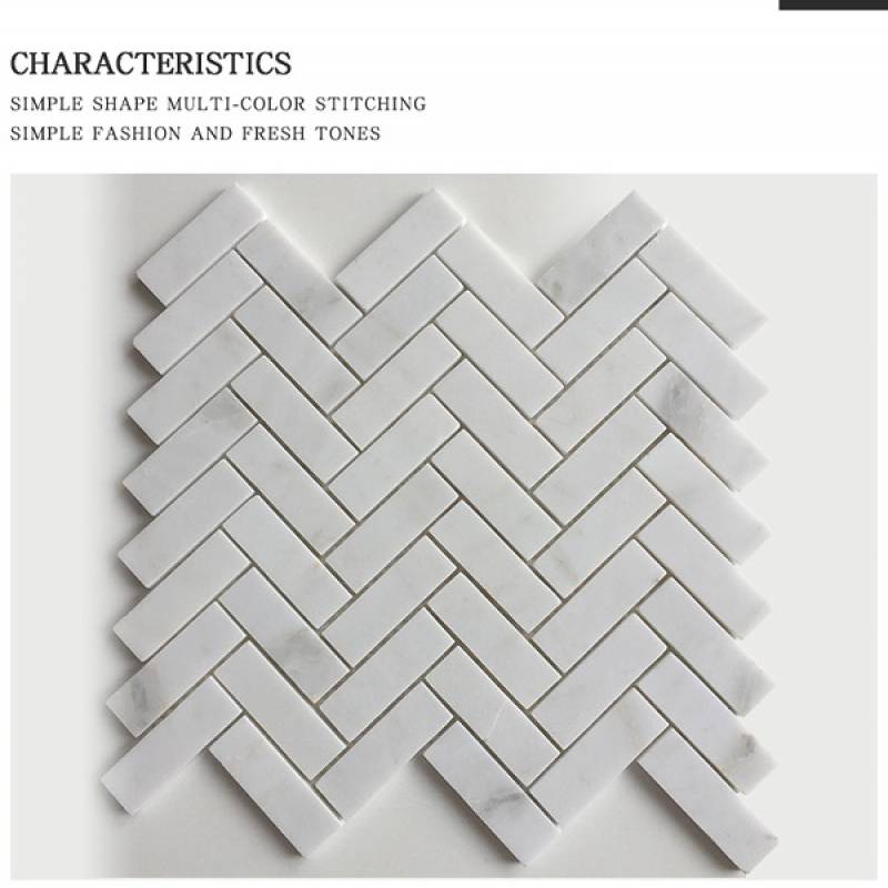 Herringbone mosaic tile 255x280mm 18NS054-2575 white