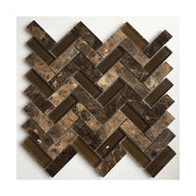 305x325mm mixed color herringbone stone mosaic tile