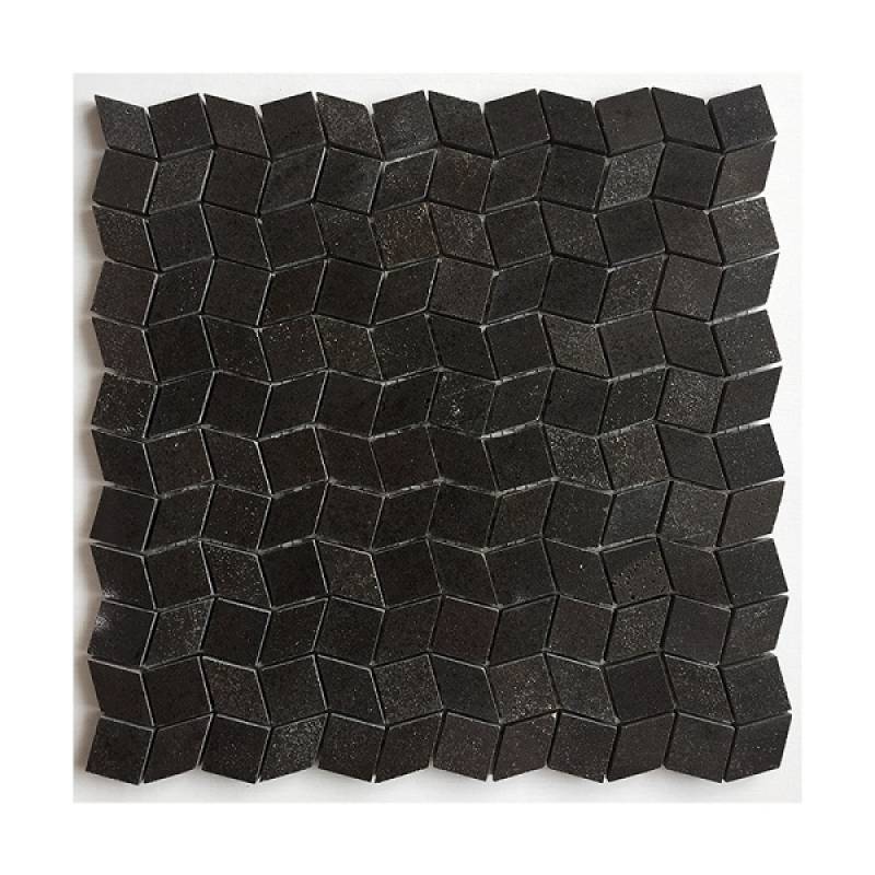 Diamond stone mosaic tile 283x283mm black