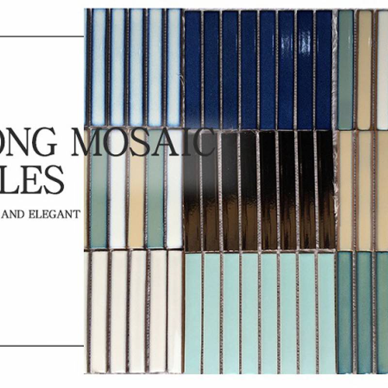 Decorative ceramic mosaic tile 295x295mm green