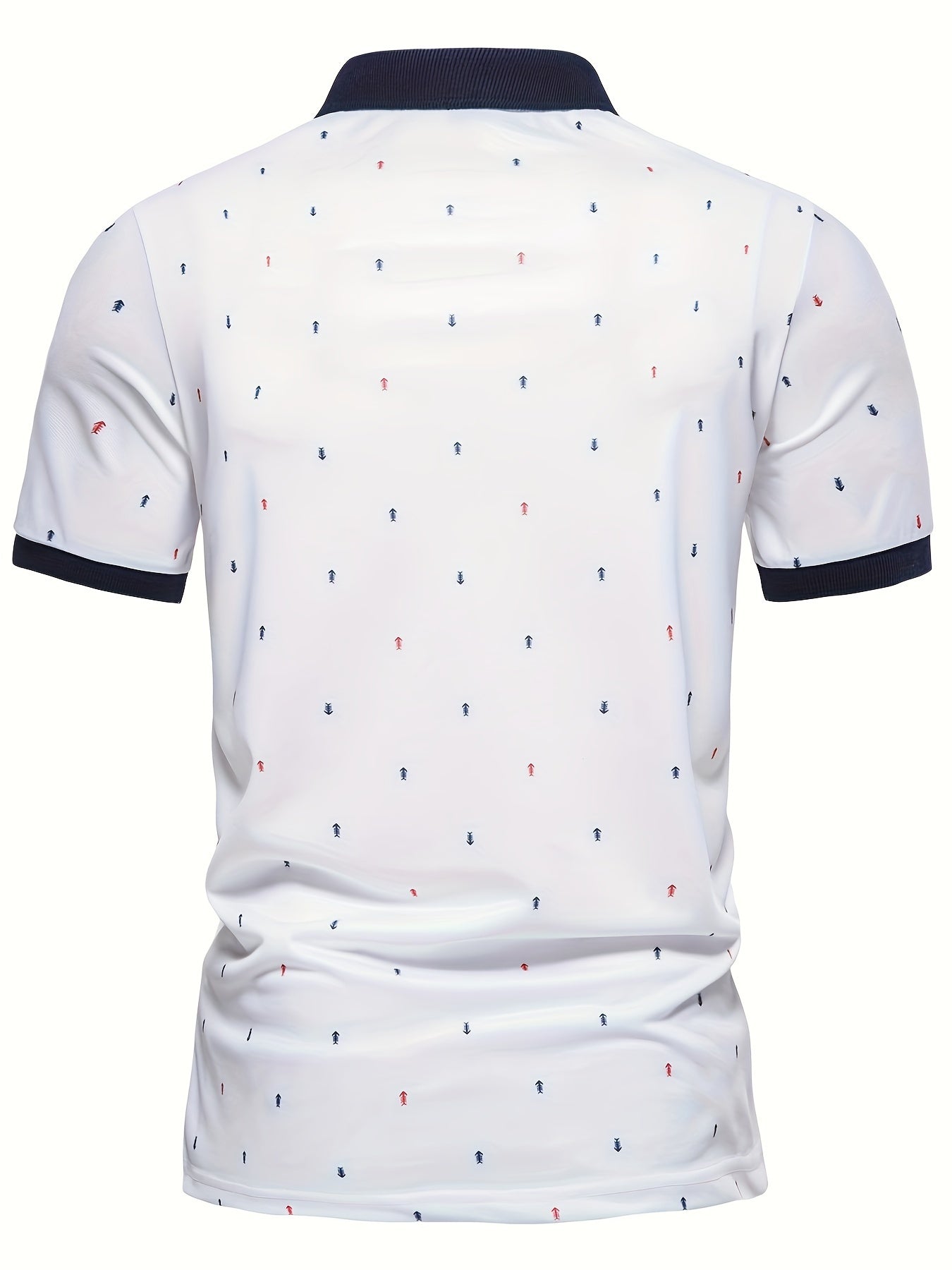 Áo Golf Nam Họa Tiết Xương Cá, Thoáng Mát, Tay Ngắn