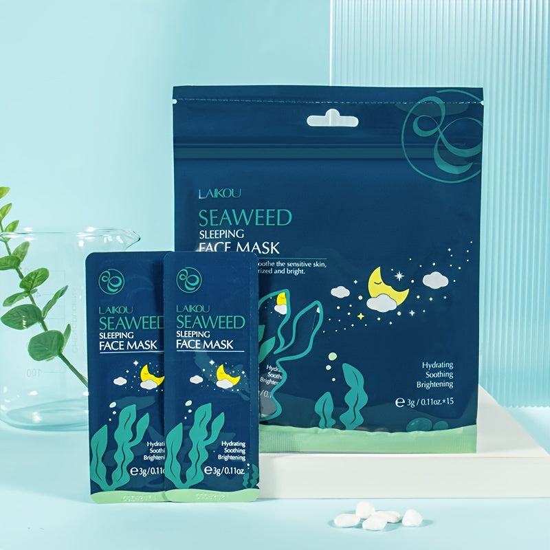 Oil Control Seaweed Sleeping Mask - Set of 15 Pieces