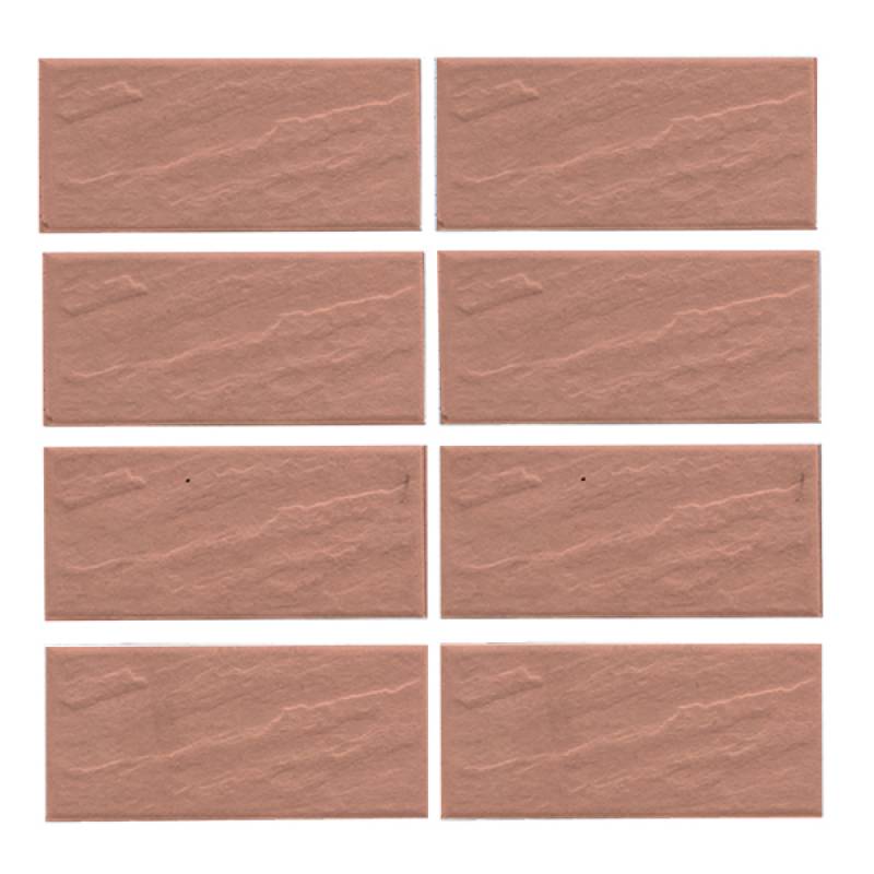 Dark pink wall tiles with rough surface 45x95mm 9007
