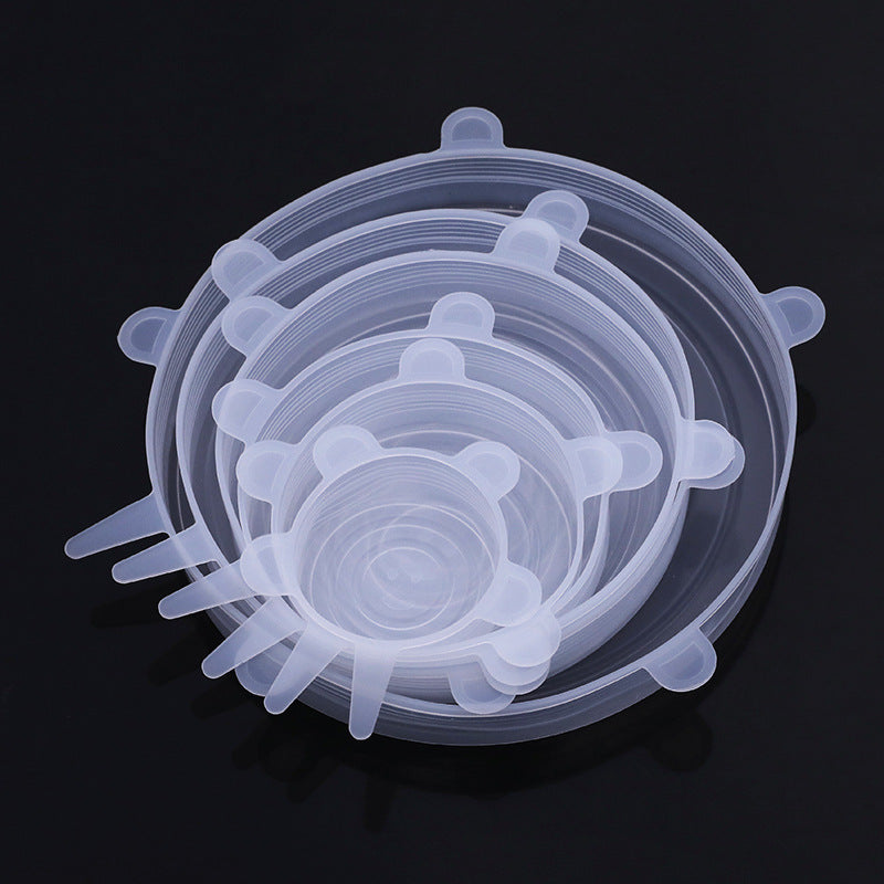 6pcs Silicone Elastic Lids, Reusable Durable Food Storage Covers, Suitable for Bowls, 6 Different Sizes to Fit Most Containers, Dishwasher and Fridge Safe, Container Covers, Meal Prep Storage, Flexible Design, Snug Fit, Foodg - Daisan Mart