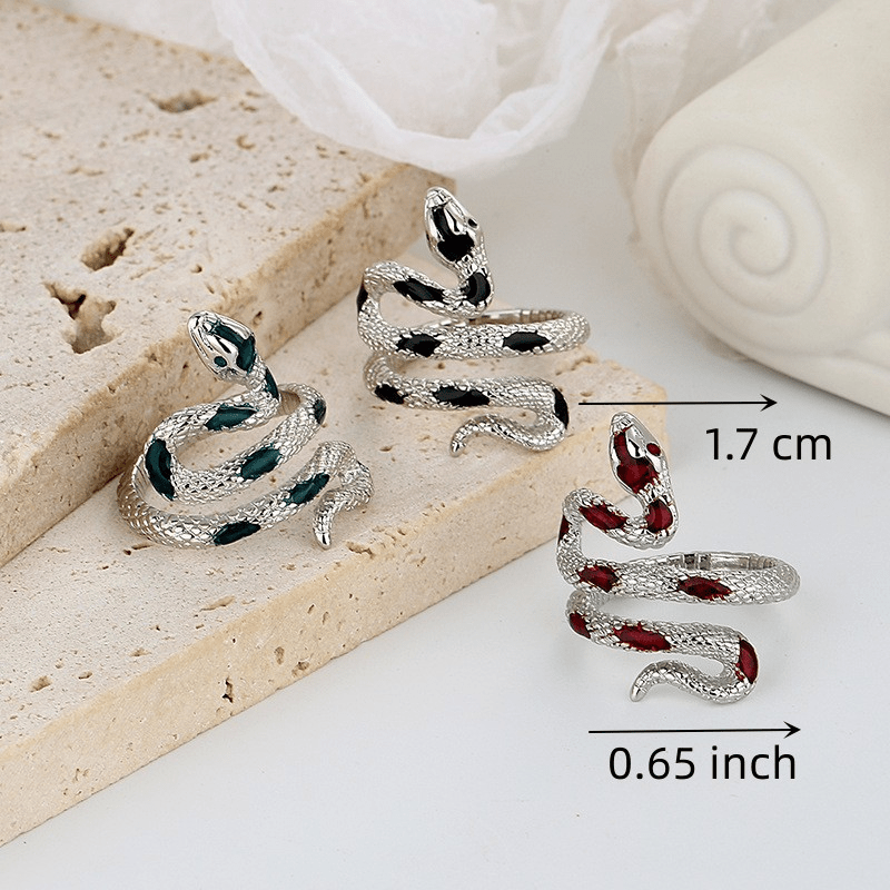 [Silver Plated Snake Ring Jewelry] Exquisite Snake Personality Ring Silver Plated Jewelry For Women Hand Accessories