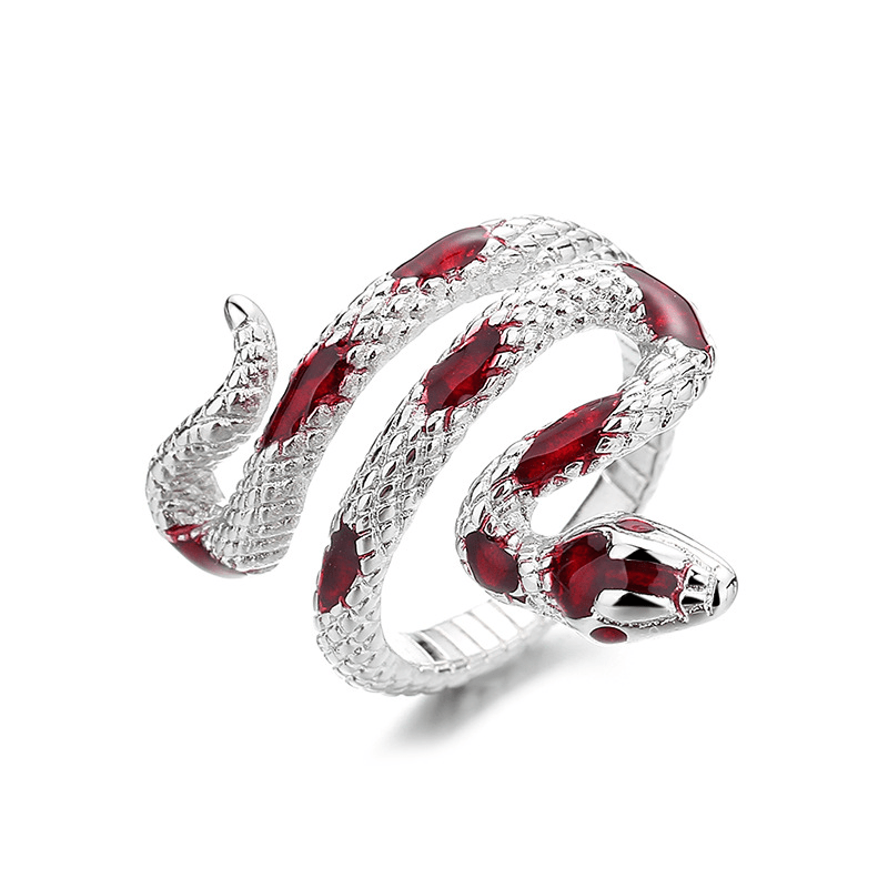 [Silver Plated Snake Ring Jewelry] Exquisite Snake Personality Ring Silver Plated Jewelry For Women Hand Accessories