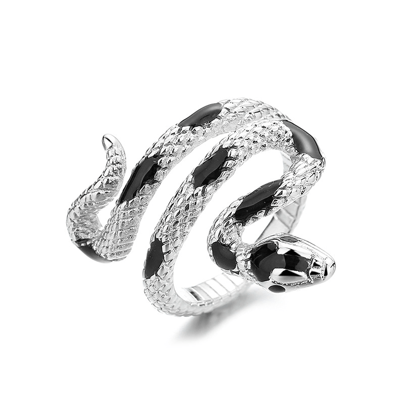 [Silver Plated Snake Ring Jewelry] Exquisite Snake Personality Ring Silver Plated Jewelry For Women Hand Accessories
