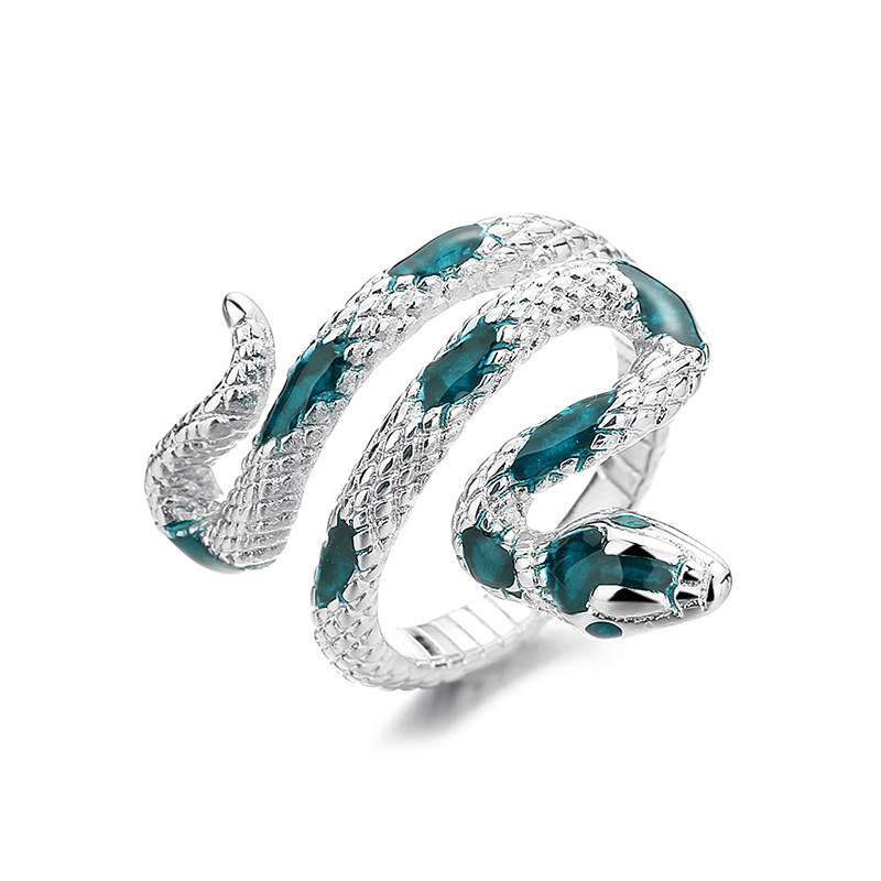 [Silver Plated Snake Ring Jewelry] Exquisite Snake Personality Ring Silver Plated Jewelry For Women Hand Accessories