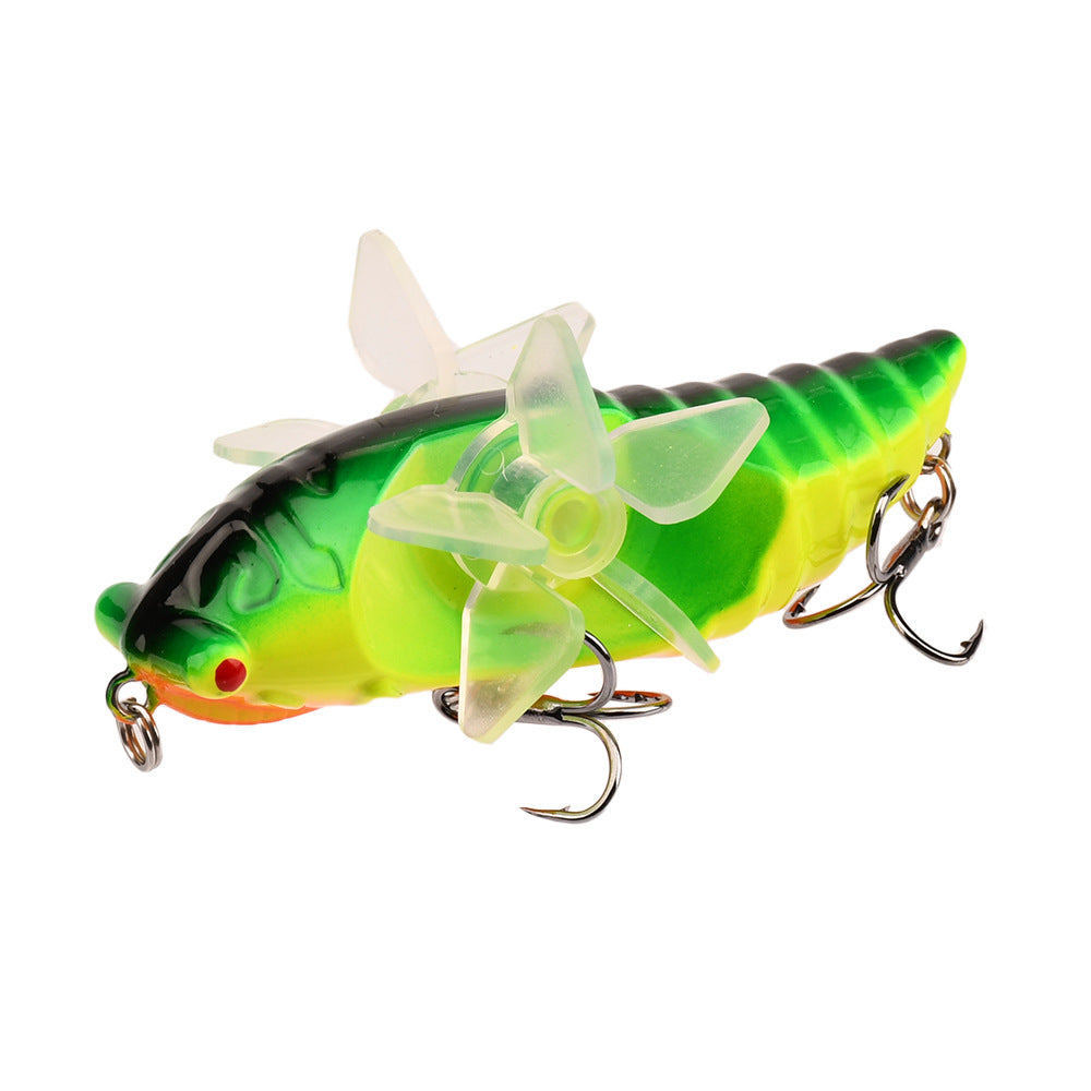 Bionic Cicada Hard Fish Lure - Spinning Fishing Bait with Propeller Treble Hook for Freshwater and Saltwater Fishing - 7.5cm/14g - Lifelike Design for Increased Catch Rates