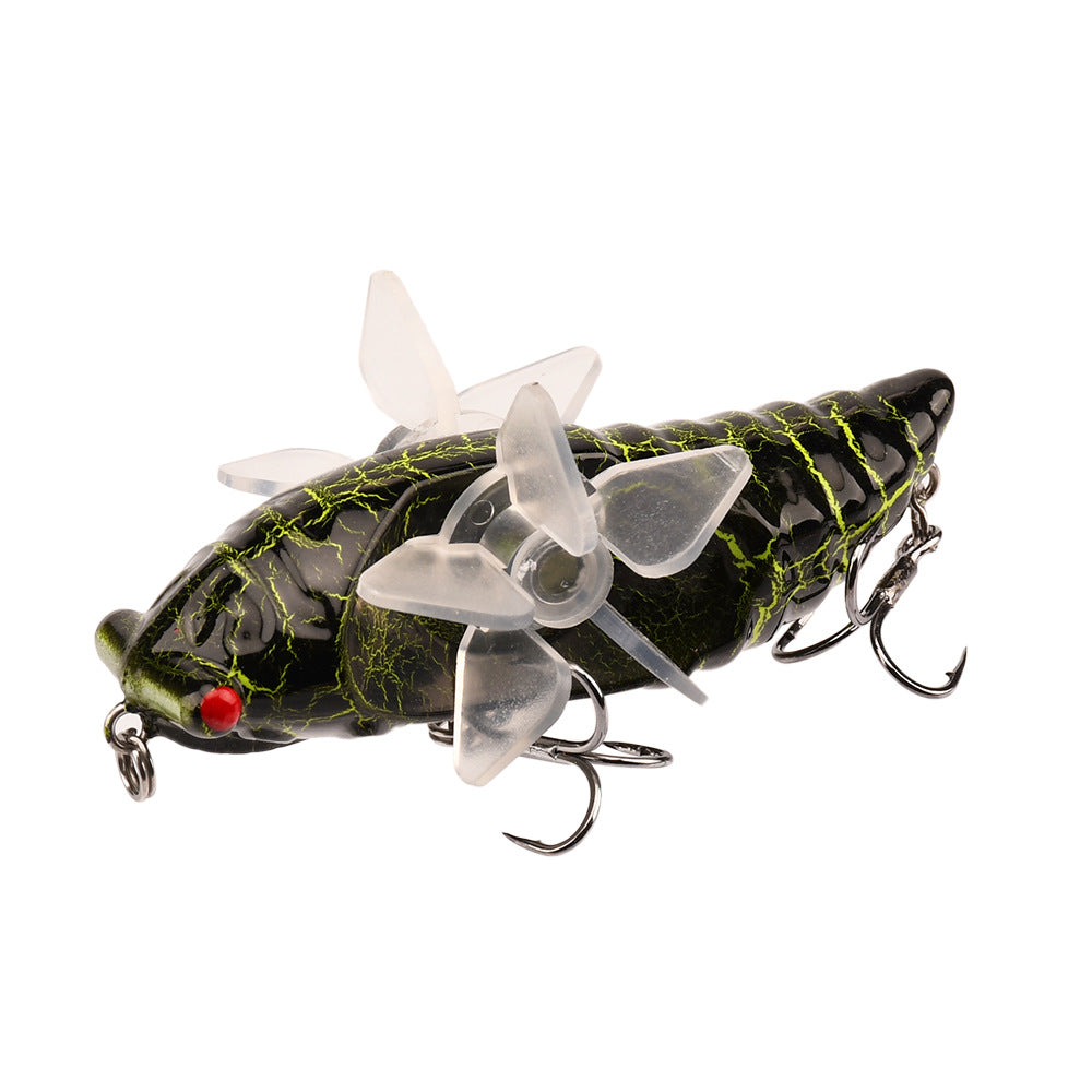 Bionic Cicada Hard Fish Lure - Spinning Fishing Bait with Propeller Treble Hook for Freshwater and Saltwater Fishing - 7.5cm/14g - Lifelike Design for Increased Catch Rates