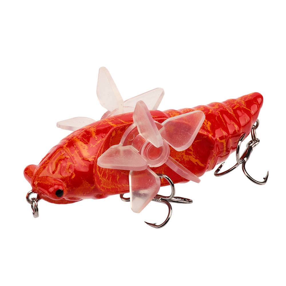 Bionic Cicada Hard Fish Lure - Spinning Fishing Bait with Propeller Treble Hook for Freshwater and Saltwater Fishing - 7.5cm/14g - Lifelike Design for Increased Catch Rates