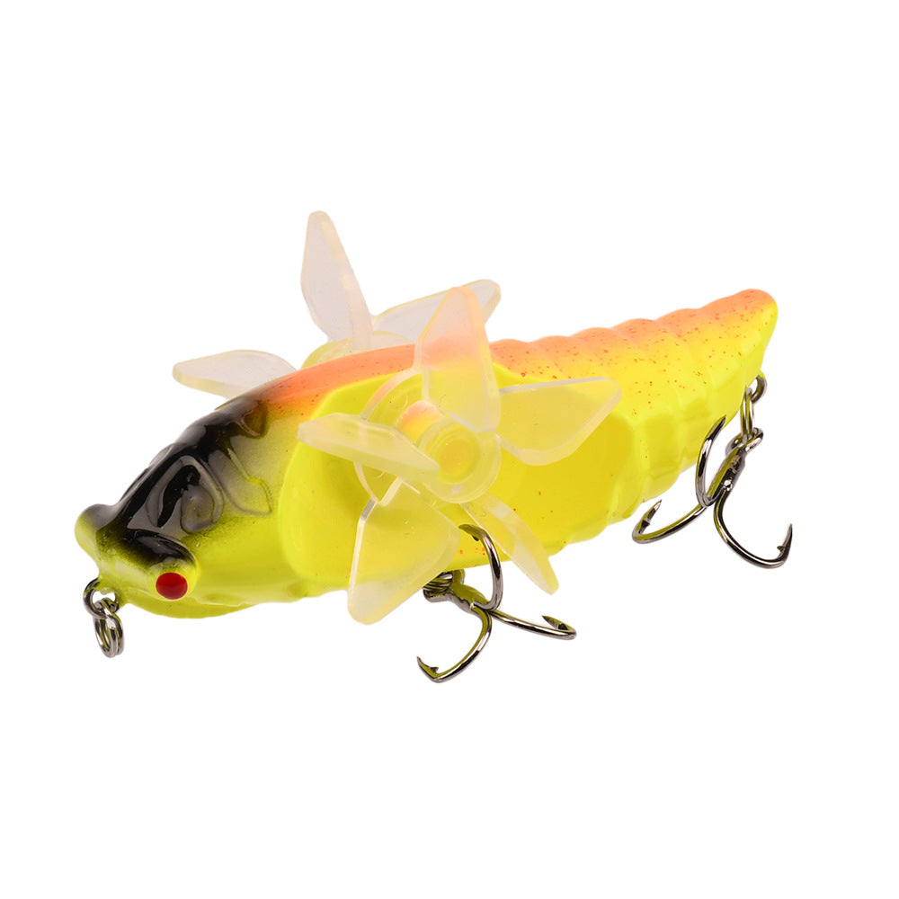 Bionic Cicada Hard Fish Lure - Spinning Fishing Bait with Propeller Treble Hook for Freshwater and Saltwater Fishing - 7.5cm/14g - Lifelike Design for Increased Catch Rates