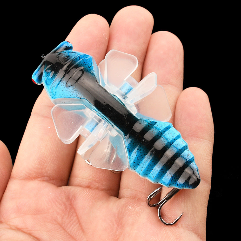 Bionic Cicada Hard Fish Lure - Spinning Fishing Bait with Propeller Treble Hook for Freshwater and Saltwater Fishing - 7.5cm/14g - Lifelike Design for Increased Catch Rates