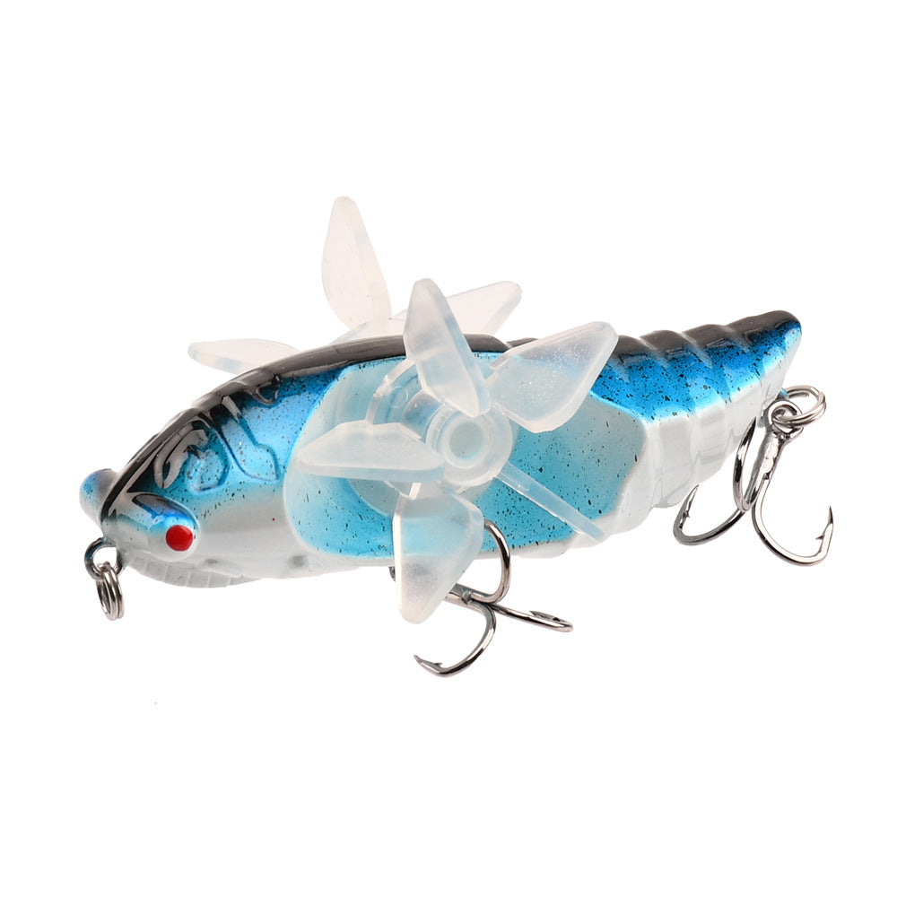 Bionic Cicada Hard Fish Lure - Spinning Fishing Bait with Propeller Treble Hook for Freshwater and Saltwater Fishing - 7.5cm/14g - Lifelike Design for Increased Catch Rates