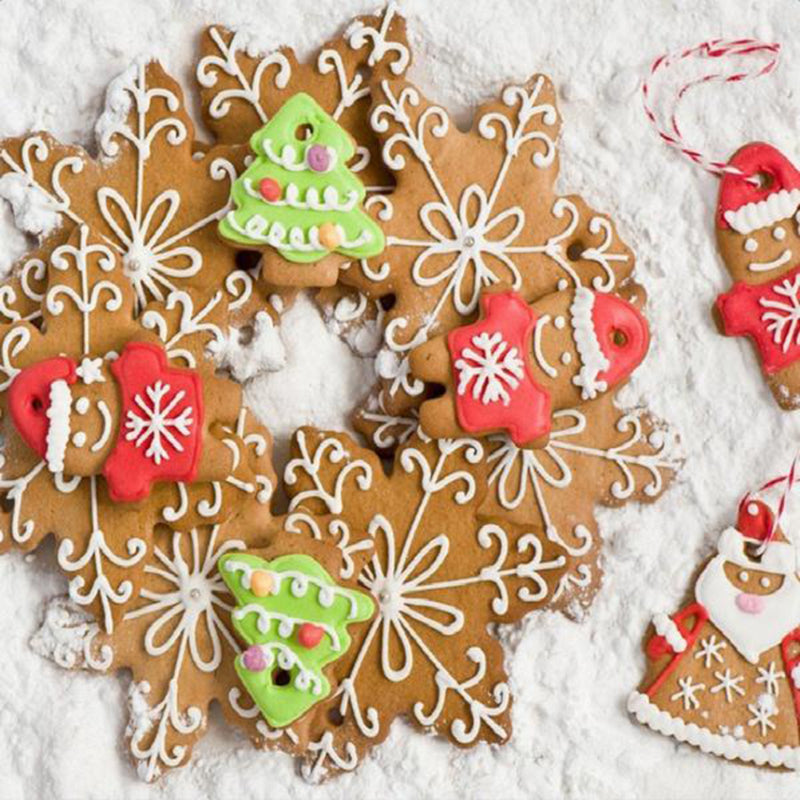 5pcs Snowflake Cookie Molds DIY Baking Stainless Steel Cake Ice Snowflake Handmade Cookie Molds