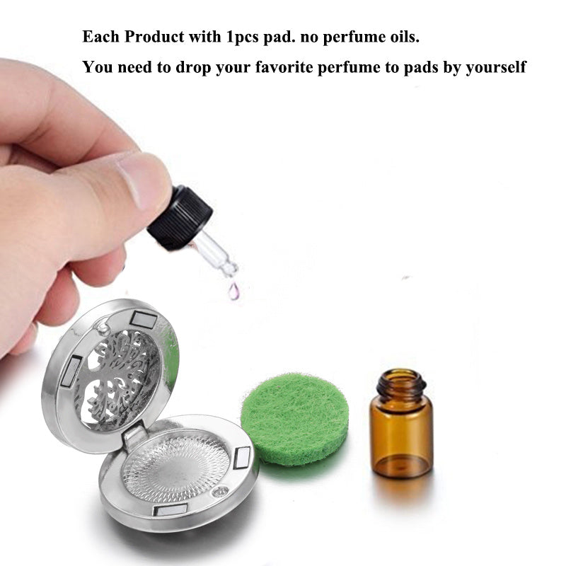 Metal Stainless Steel Pendant Necklace Open Locket Perfume Aroma Essential Oil Diffuser Necklace For Women Girls - Daisan Mart