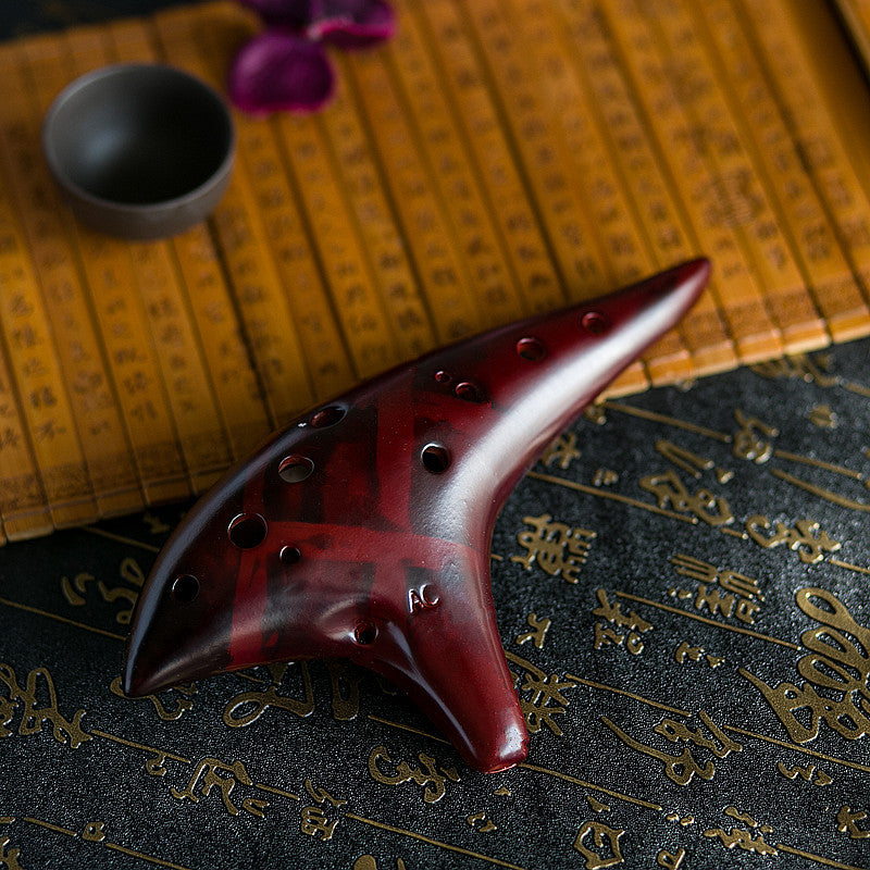 [Traditional Instrument] 12-Hole Chinese Dizi Flute | C Key | Traditional Instrument | Baked Glaze Finish | Professional & Beginner Musicians | Cultural Learning | Classic Musical Design | Glossy Finish