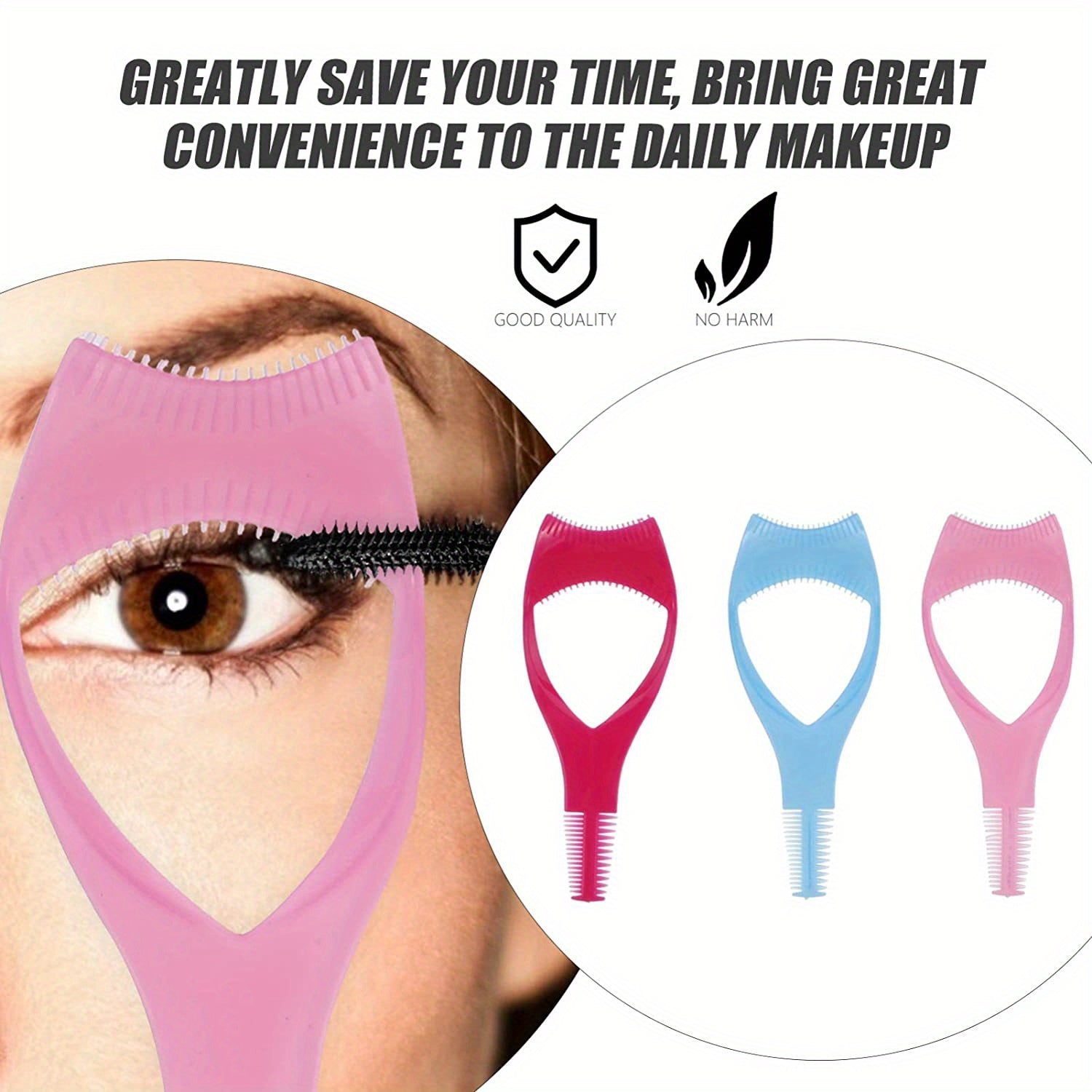 Set of 3 Professional Mascara Tools for Upper and Lower Lashes