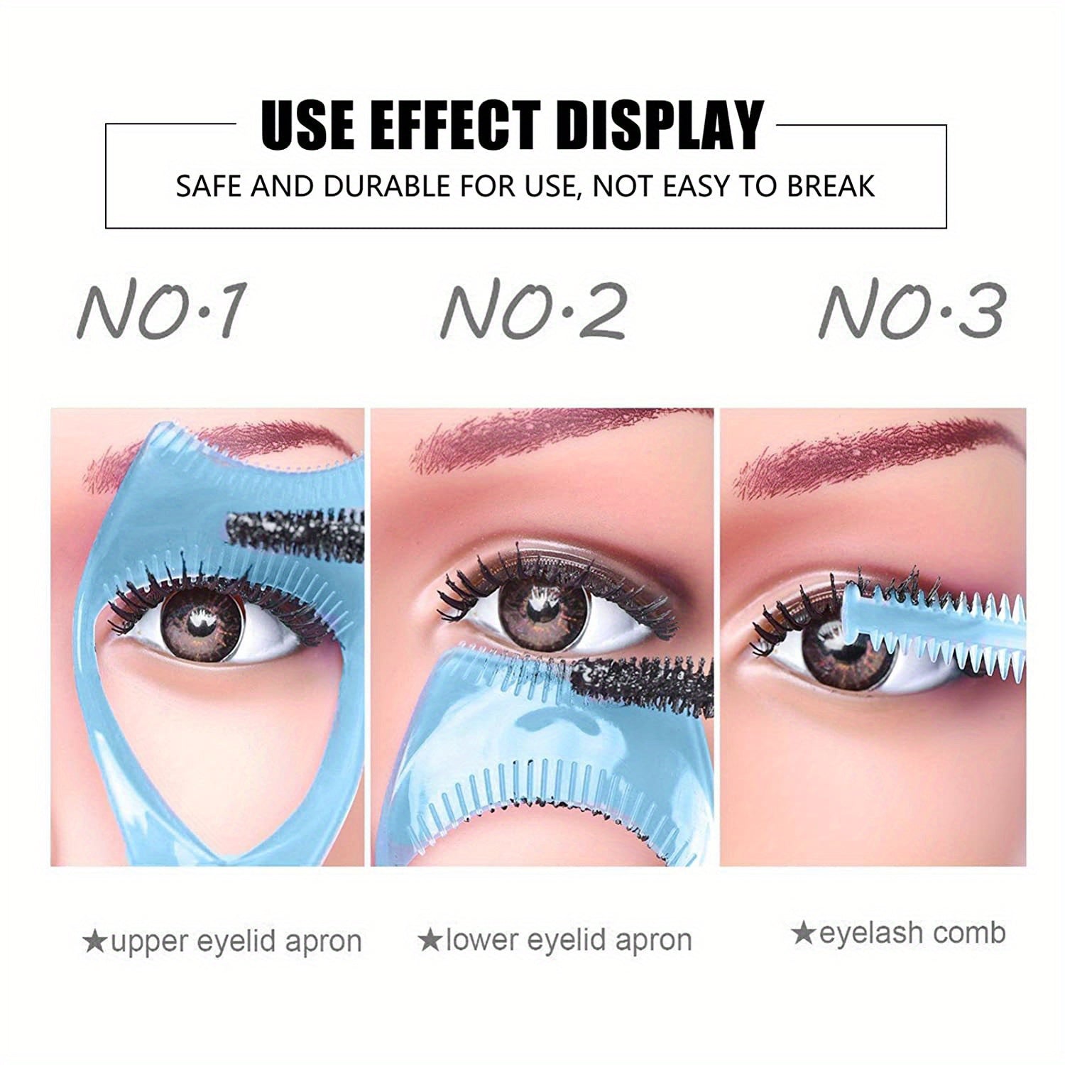 Set of 3 Professional Mascara Tools for Upper and Lower Lashes