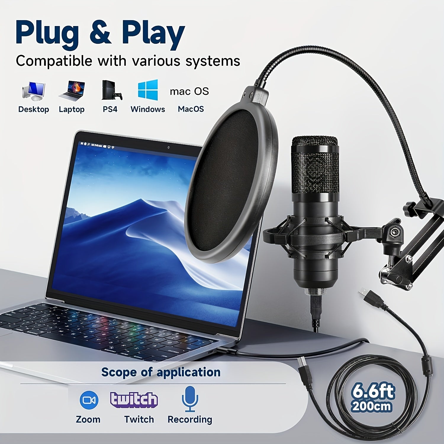 Micro Thu Âm Chuyên Nghiệp 192kHz/24Bit Cắm Là Dùng - Daisan Mart