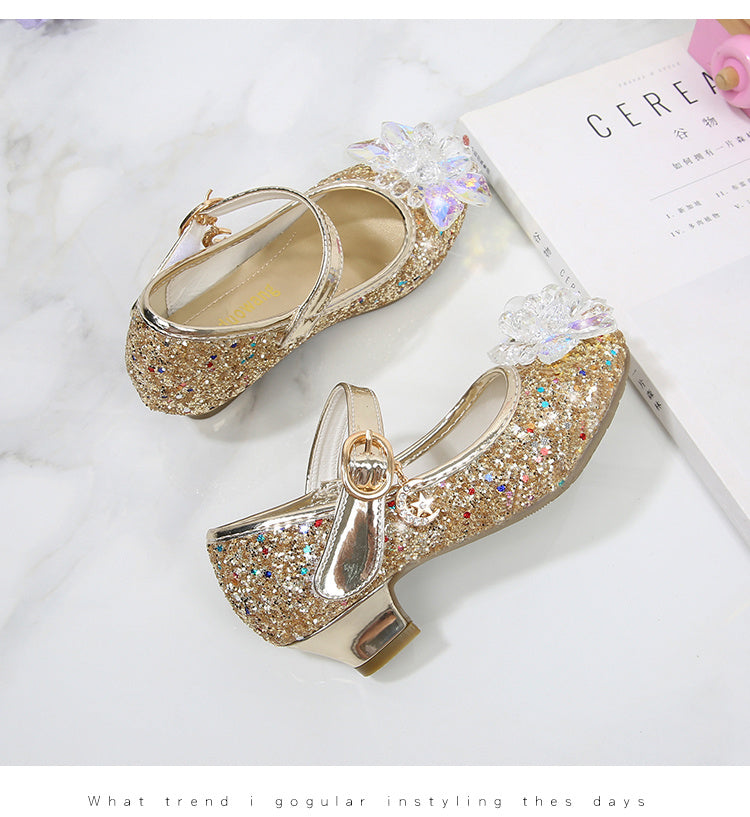 Elsa High Heels Sparkling Floral Feminine Party Shoes