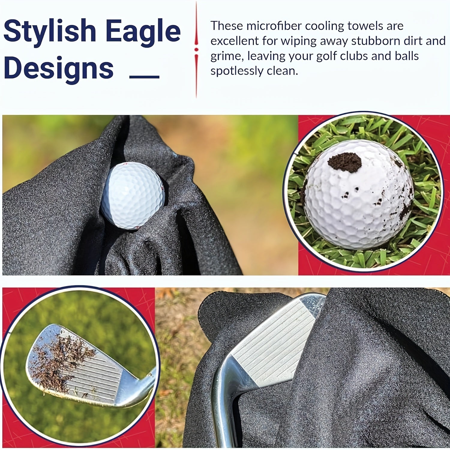 Fun Embroidered Golf Towel with Hook, Unique Golf Gift