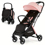 Gymax One-Hand Folding Baby Stroller Pink