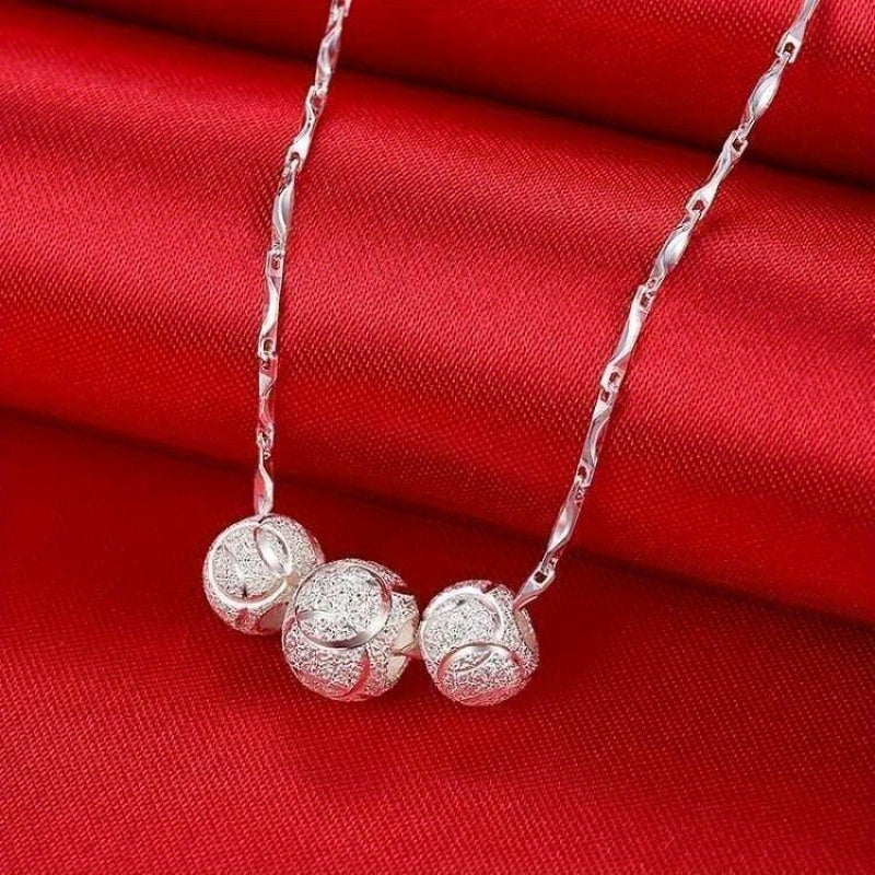 925 Silver Necklace Lucky Beads Elegant Allergy