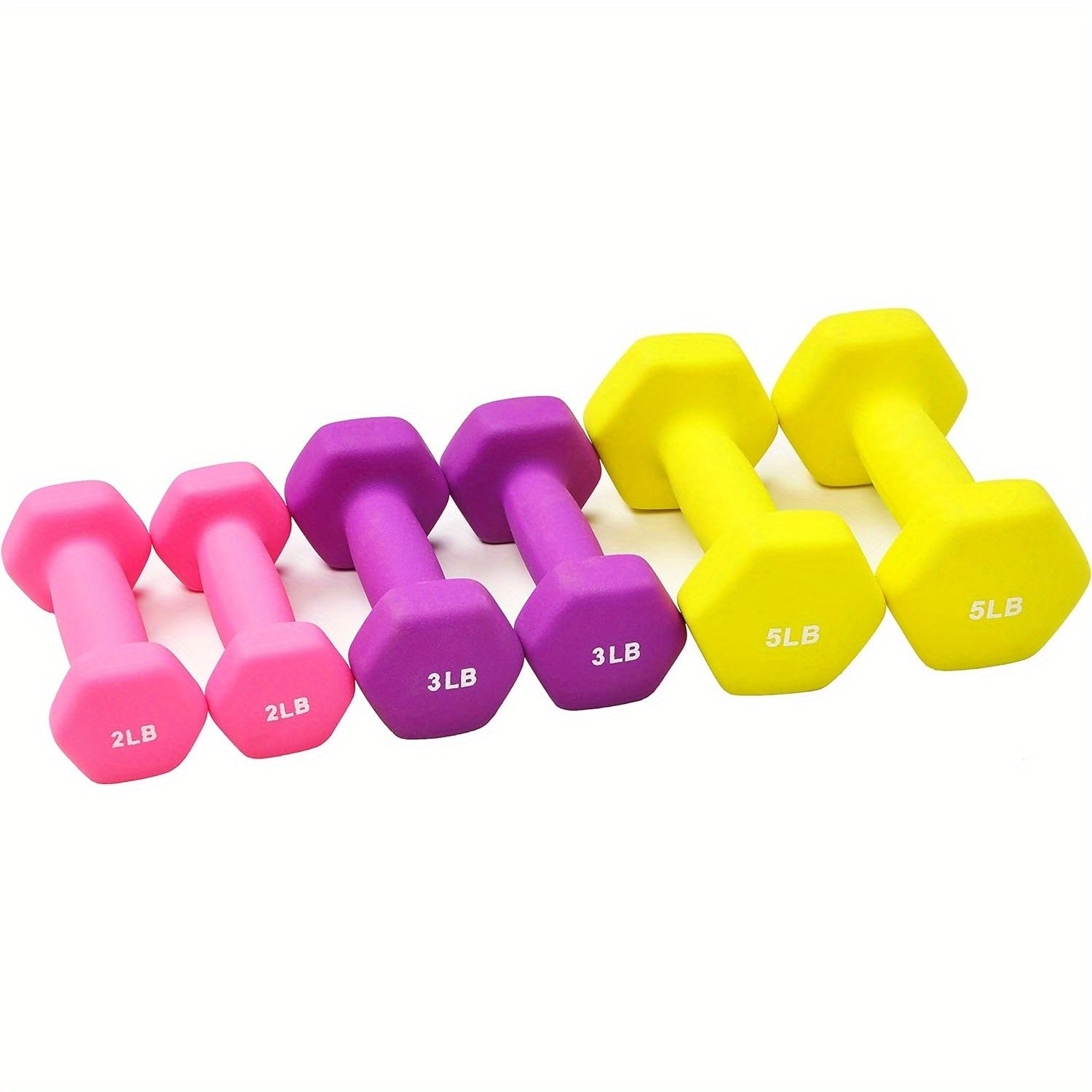 Non-Slip Neoprene Dumbbells with Colorful Holder