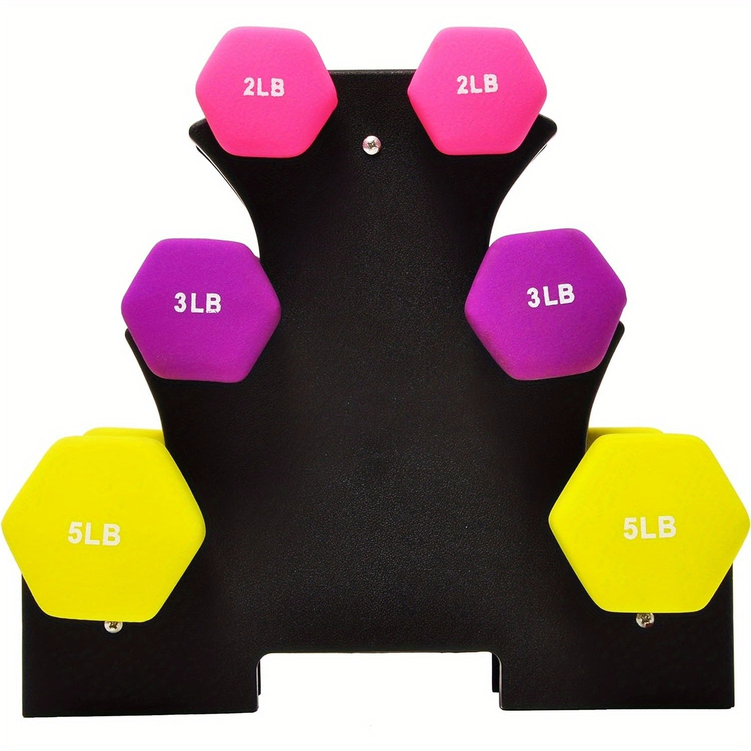 Non-Slip Neoprene Dumbbells with Colorful Holder