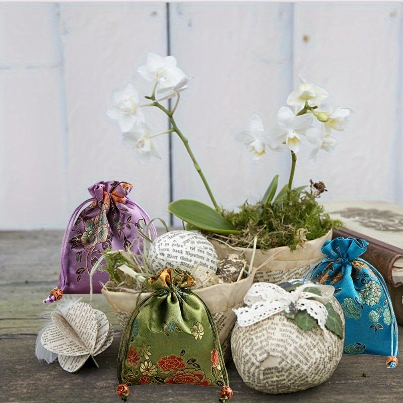 Multi-purpose Embroidered Cloth Bags 10 Pieces - For Gifts &amp; Jewelry