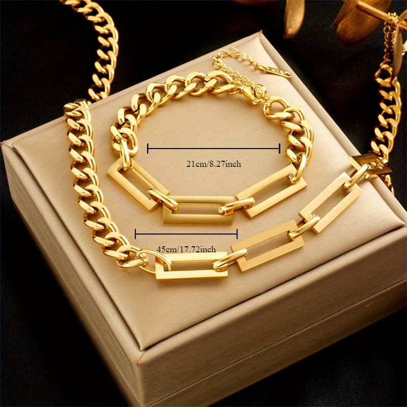 Luxurious 18K Gold Jewelry Set - French Style