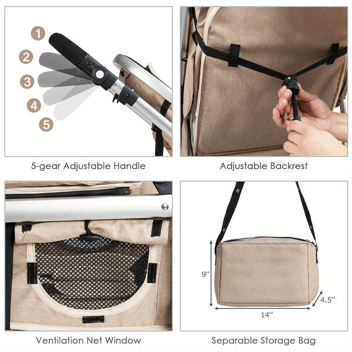 Gymax 2in1 Stroller &amp; Cradle - Aluminum Frame, Foldable, Safe