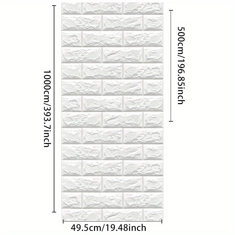 3D Self-Adhesive Waterproof Foam Brick Wallpaper