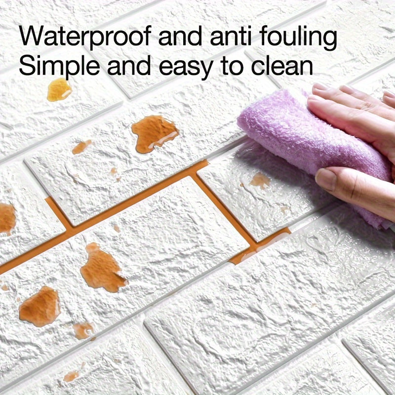 3D Self-Adhesive Waterproof Foam Brick Wallpaper