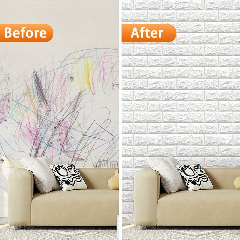 3D Self-Adhesive Waterproof Foam Brick Wallpaper