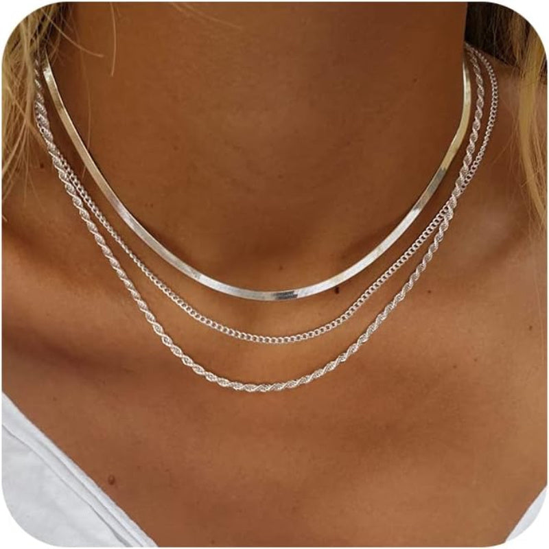 14k gold plated women's necklace with delicate fish bone design
