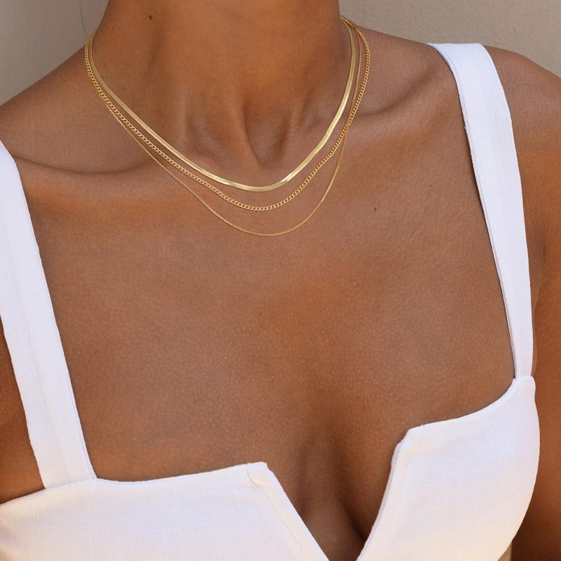 14k gold plated women's necklace with delicate fish bone design