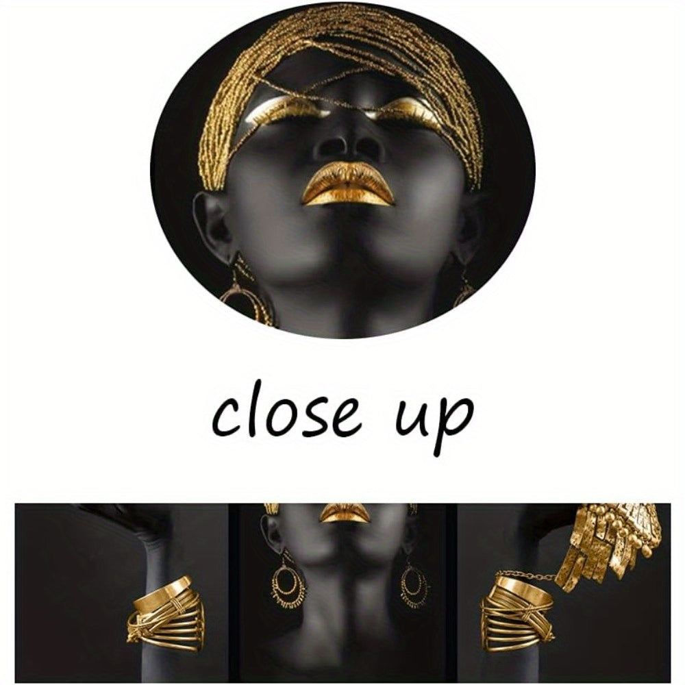 Black Gold African Woman Wall Art Painting 1.5