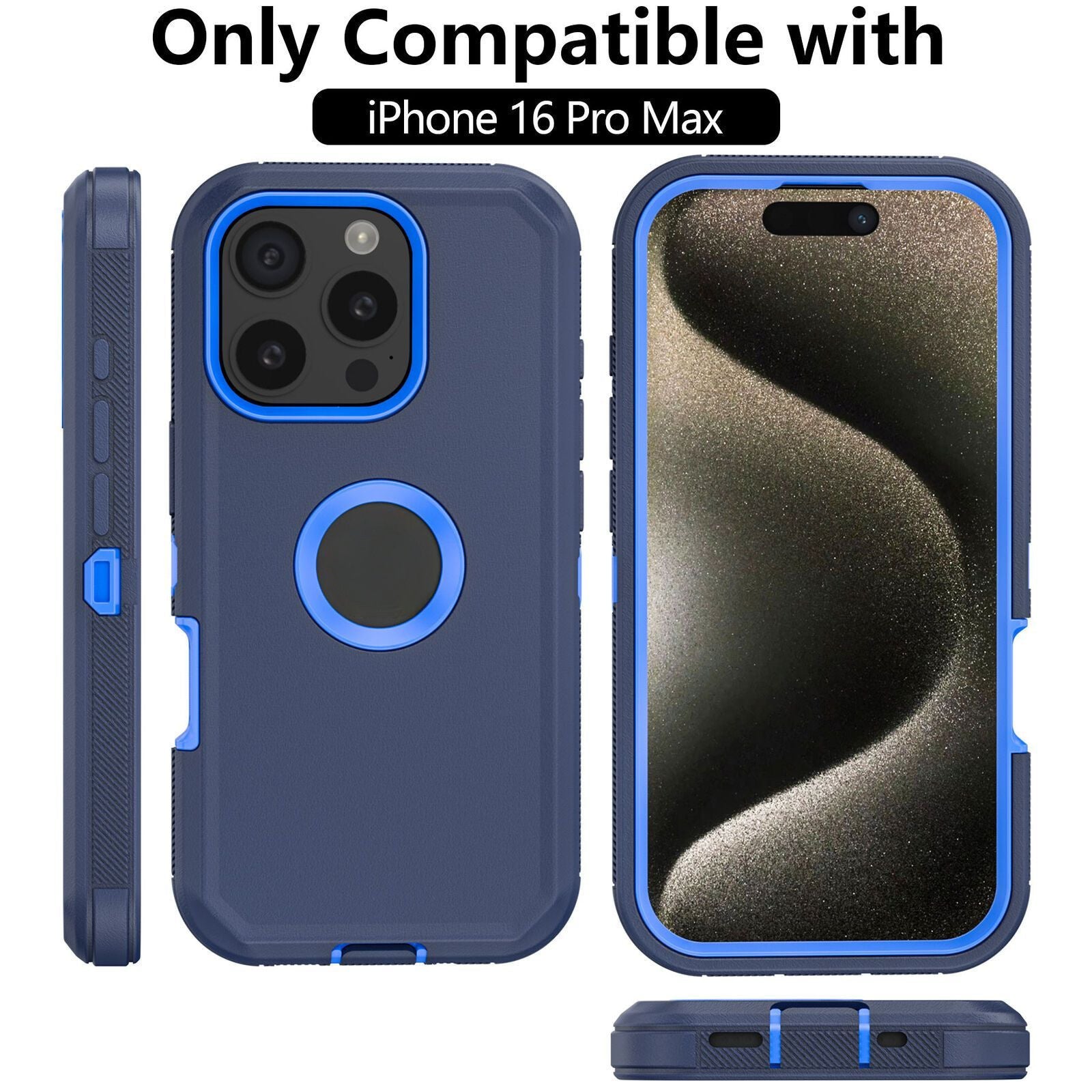 3-Layer Shockproof Case + Tempered Glass iPhone 16