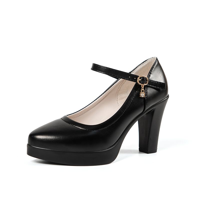 Chic & Elegant Ultrahigh Mary-Jane Pumps: Non-Slip, Round Toe, Solid Color - Your All-season Fashion Staple
