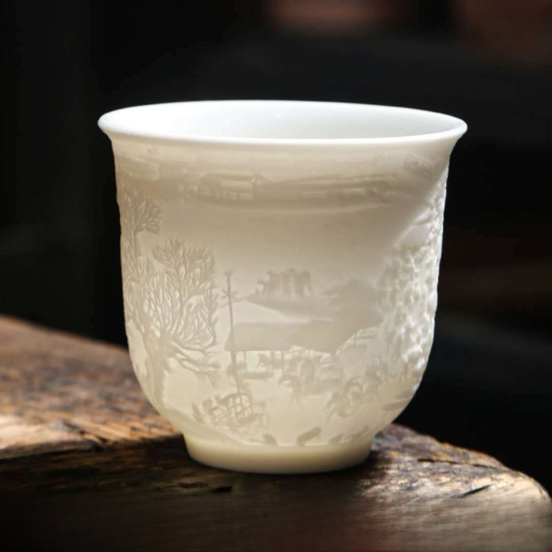 [Single Mutton-Fat Jade Cup] Dehua White Porcelain Single Mutton-Fat Jade Kung Fu Tea Cup