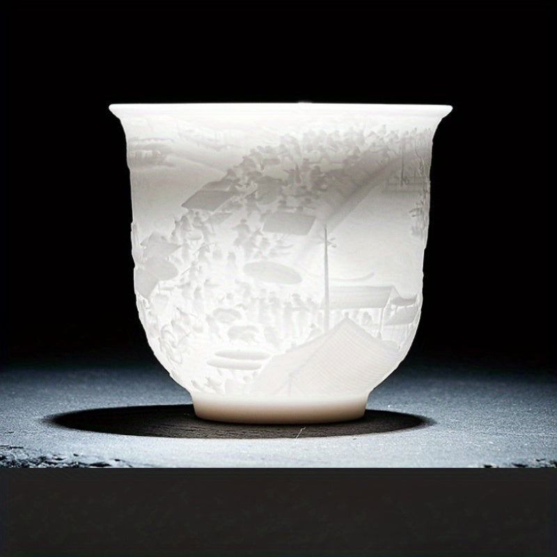 [Single Mutton-Fat Jade Cup] Dehua White Porcelain Single Mutton-Fat Jade Kung Fu Tea Cup