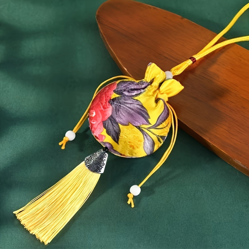 A Set of 10 Chinese Brocade Coin Pouches, Featuring Drawstring Jewelry Gift Bags, Candy Sachets, Spice Bags, And Decorative Bags for Home And Car Use.
