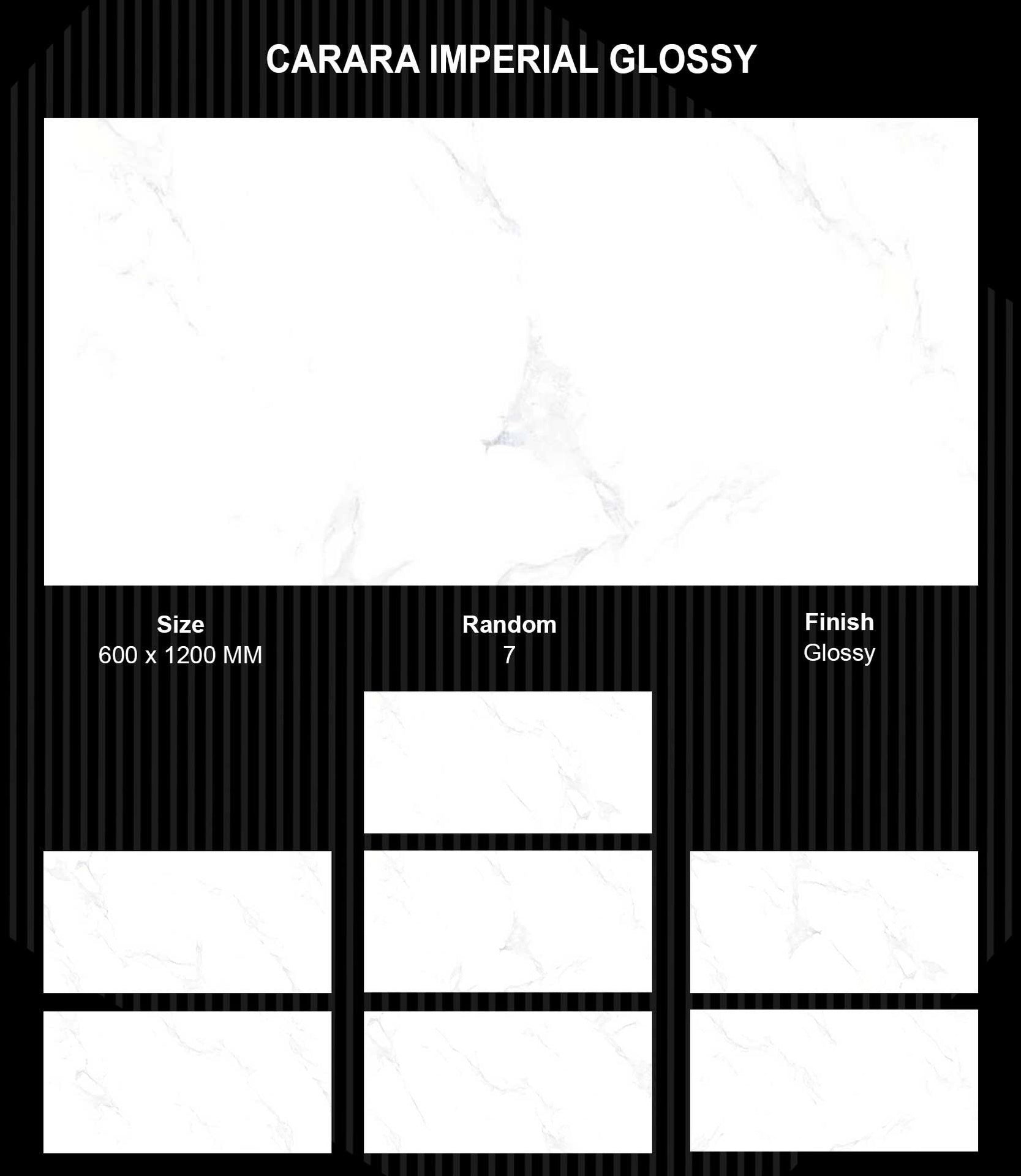 60x120 Indian Carara Imperial glossy tiles - 7F